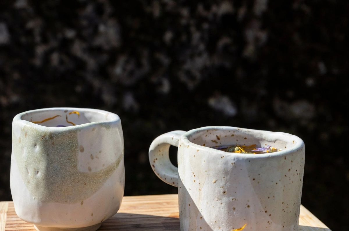 Handmade ceramic mugs made at COVET Ceramics in Napa