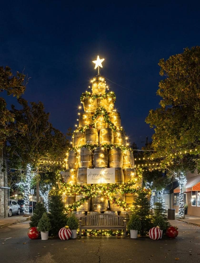 St. Helena Barrel Tree Lighting Ceremony at Main Street, Downtown St. Helena